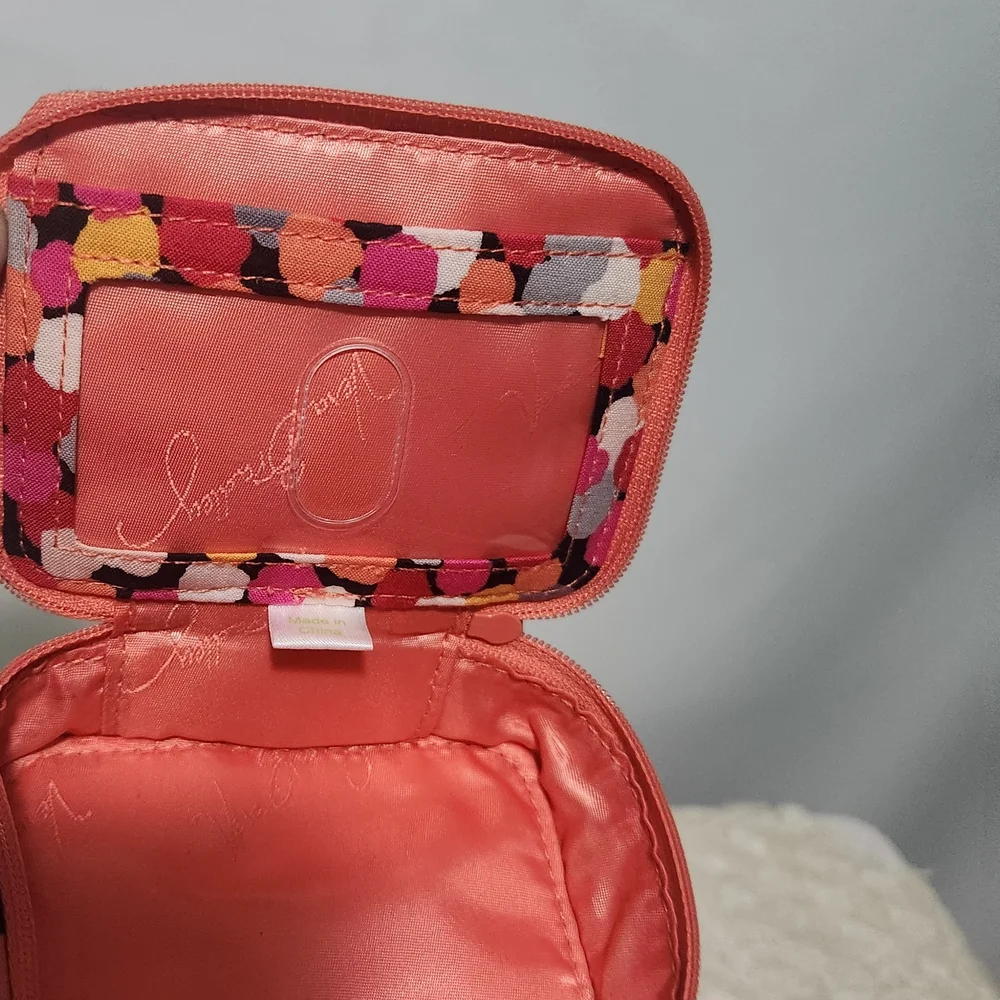 Vera Bradley Pink Multicolor Dot Small Wallet Case. Small Jewelry Case.